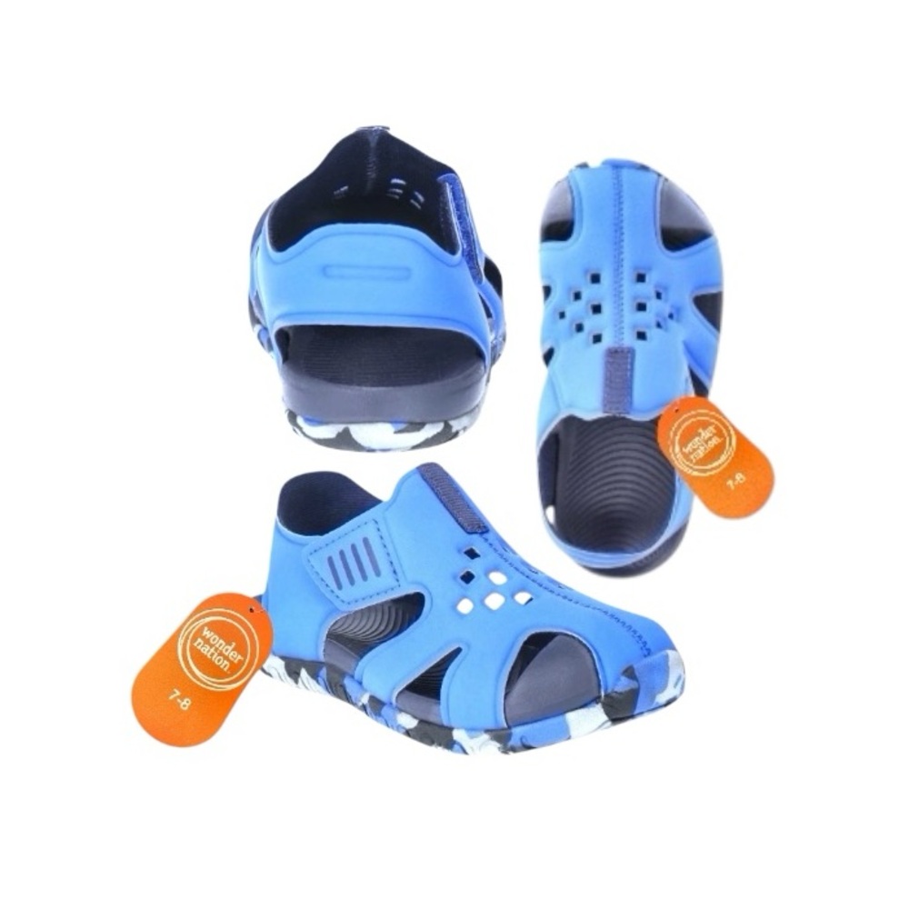 Wonder Nation Kids Blue Slip-On Water Shoes